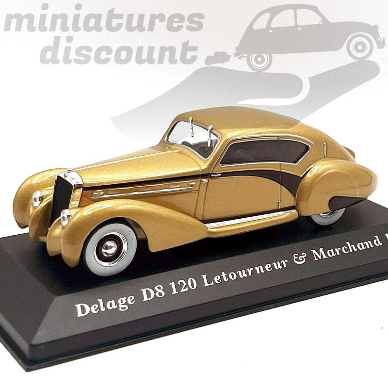 Delage D8 120 Letourneur et Marchand de 1939 (or) - 1/43 ème En boite