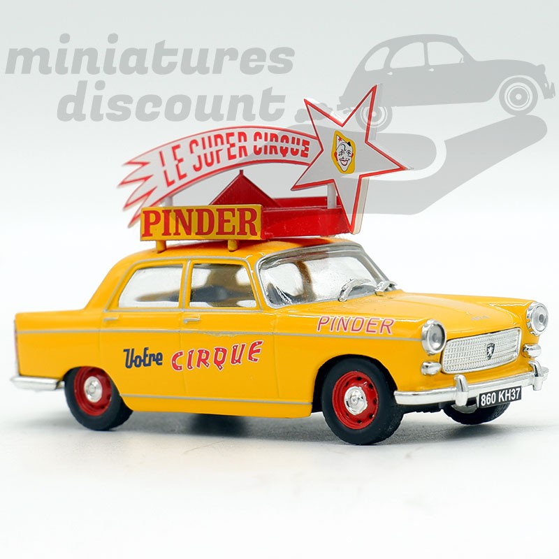 PEUGEOT 404 CIRQUE PINDER (JAUNE) - 1/43ème sous blister
