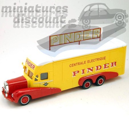 CAMION BERNARD CENTRALE ELECTRIQUE " PINDER " CIRQUE PINDER (JAUNE) - 1/64ème sous blister