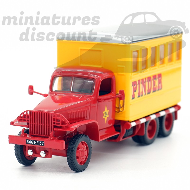 CAMION GMC "PINDER" CIRQUE PINDER (JAUNE) - 1/50ème sous blister