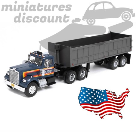 SEMI REMORQUE CAMION BENNE WESTERN STAR 4864 DE 1971 (VERT FONCÉ) - IXO - 1/43ème en boite