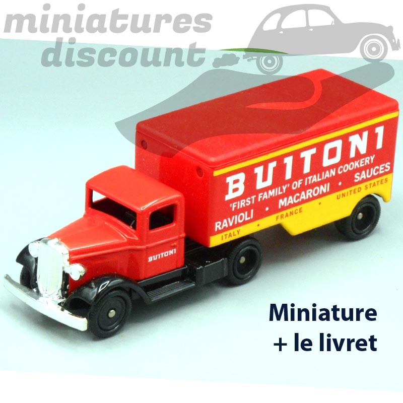 Camion, Ford 3, type 1935 et sa semi remorque, "BUITONI" - 1/64ème avec sa boite et son livret