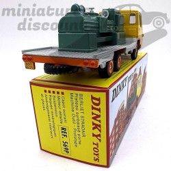 CAMION BERLIET STRADAIR " PLATEAU SURBAISSÉ, PORTE MACHINE " (JAUNE) - DINKY TOYS - 1/50ème en boite