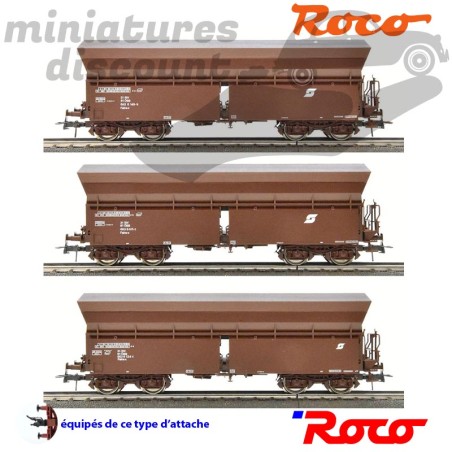 Coffret de 3 Wagons à Trémies - HO - 1/87ème - Roco ref 47400 - en boite