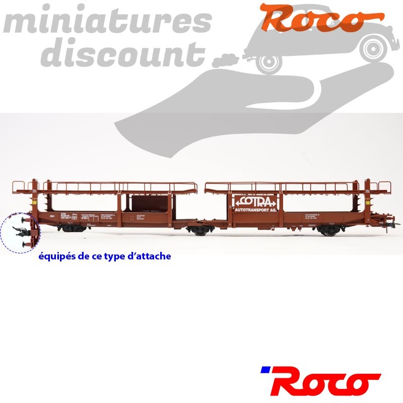 Wagon Porte Voiture - HO - 1/87ème - Roco ref 46751 - en boite