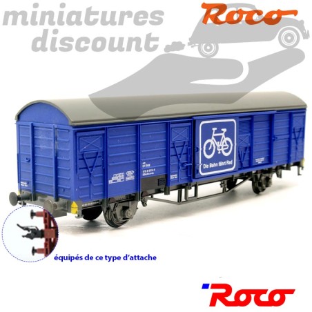 Wagon Couvert - Transport de Vélos - HO - 1/87ème - Roco ref 46427- en boite