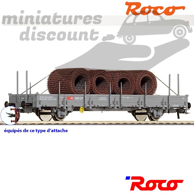 Wagon Marchandise, Transport de Matériaux - HO - 1/87ème - Roco ref 66490 - en boite