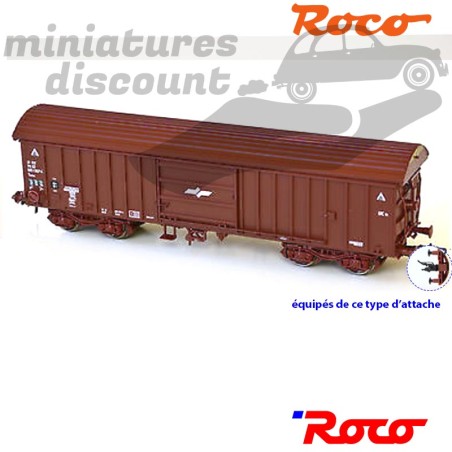 Wagon Couvert à boggies - HO - 1/87ème - Roco ref 46951- en boite