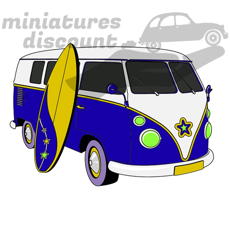 Volkswagen Combi Surf (bleu) - Mug Céramique 350 ml