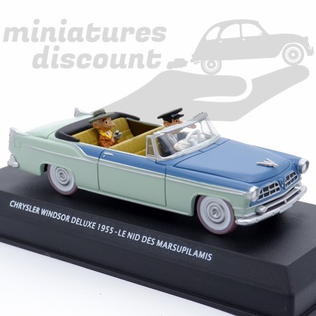 CHRYSLER WINDSOR DELUXE 1955 "LE NID DES MARSUPILAMIS" SPIROU (BLEU) - 1/43ème en boite
