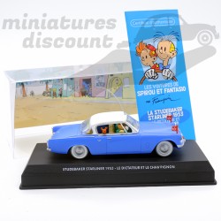 STUDEBAKER STARLINER 1953 "LE DICTATEUR ET LE CHAMPIGNON" SPIROU (BLEU) - 1/43ème en boite