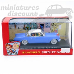 STUDEBAKER STARLINER 1953 "LE DICTATEUR ET LE CHAMPIGNON" SPIROU (BLEU) - 1/43ème en boite