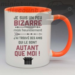Je suis un peu bizarre, mes amis aussi ! - Mug Humoristique Céramique 350 ml