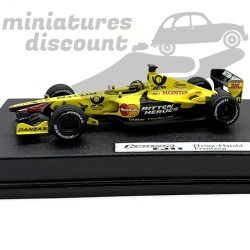 JORDAN EJ11 PILOTÉE PAR HEINZ HARALD (JAUNE) - HOTWEELS - 1/43ème en boite