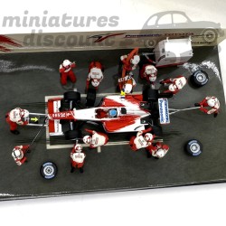 Exceptionnel ! Coffret Panasonic Toyota Racing TF102 M.Salo Pitstop - Diorama - Minichamps - 1/43ème en coffret