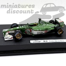 JAGUAR R2 PILOTÉE PAR PEDRO DE LA ROSA (VERT) - HOTWEELS - 1/43ème en boite