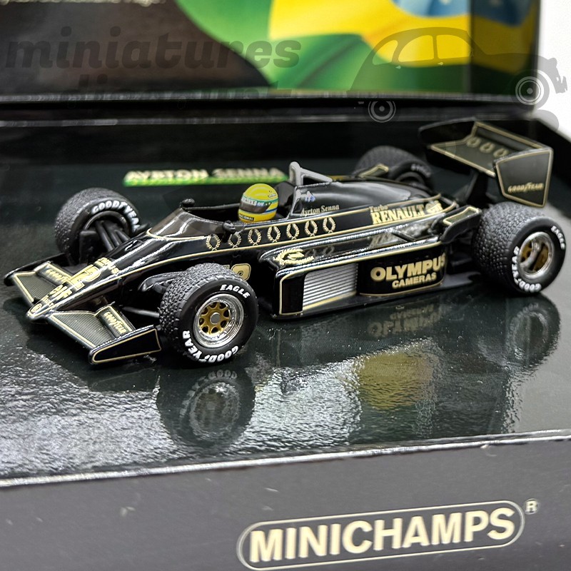 MLNICHAMPS製 1/43 AYRTON SENNA RACING CAR COLLECTION「LOTUS RENAULT 97T  WINNER  GP PORTUGAL 1985」 Lotus Renault 97T Ayrton Senna 1985 Portugal GP End of Race 1:43