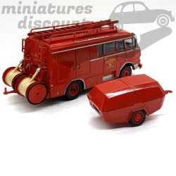 CITROËN TYPE N DES SAPEURS POMPIERS DU HAUT-RHIN, AVEC SA REMORQUE (ROUGE) - IXO - 1/43ème sous blister