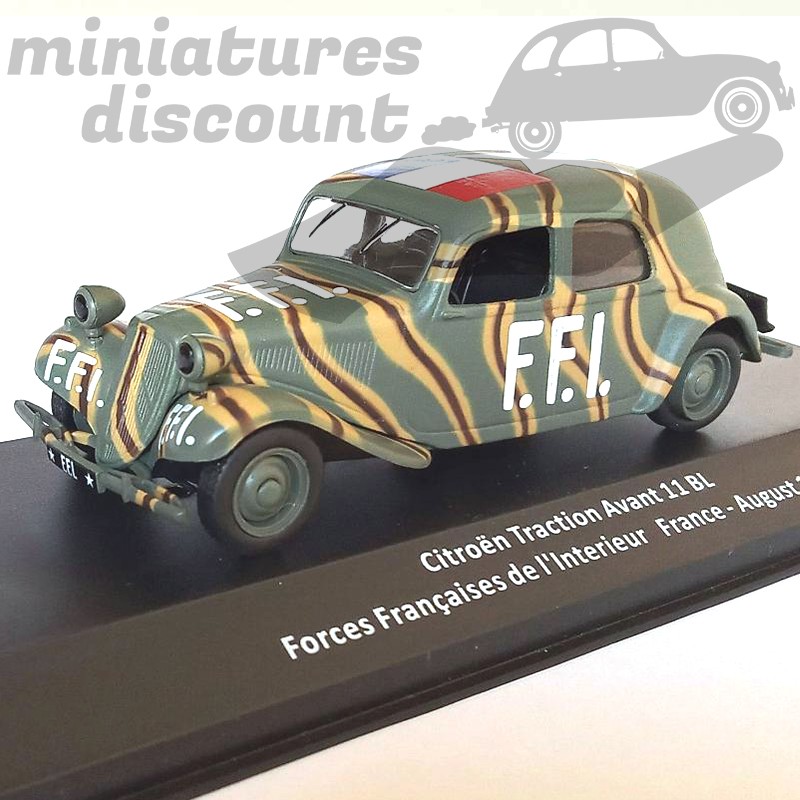 CITROËN TRACTION FFI (VERT MILITAIRE) - 1/43ème en boite