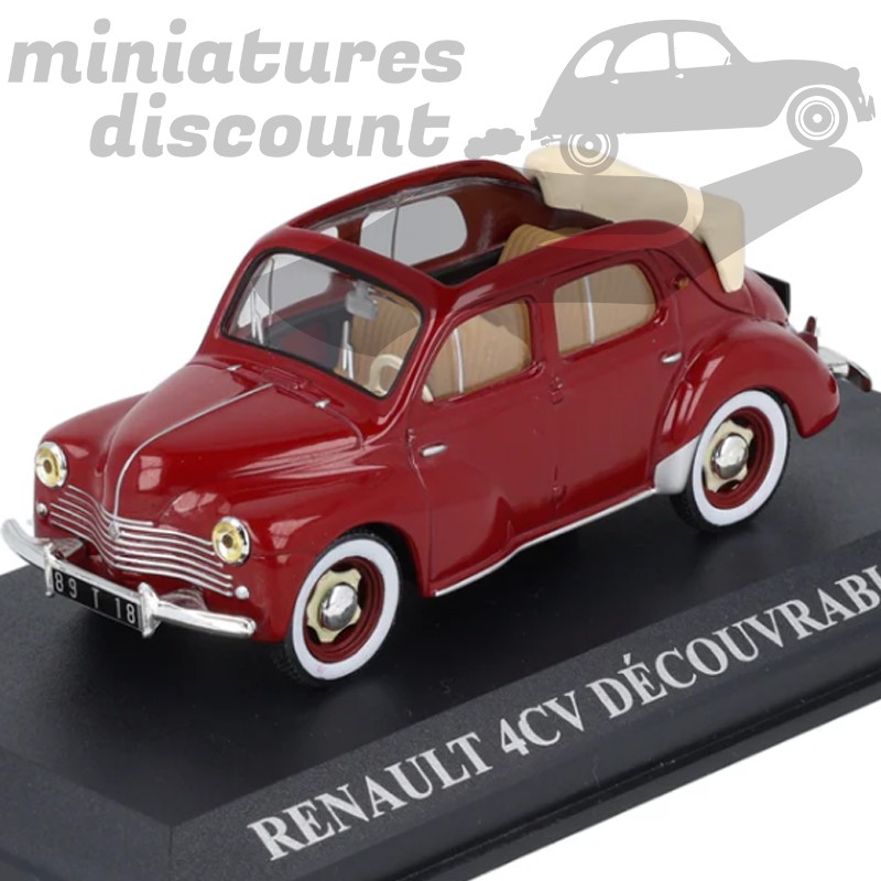 RENAULT 4CV DÉCOUVRABLE DE 1952 (ROUGE FONCÉ) - 1/43ème en boite