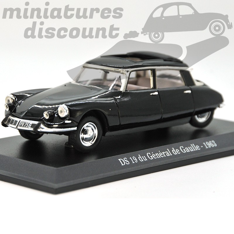 CITROËN DS 19 BERLINE DÉCOUVRABLE GÉNÉRALE DE GAULE 1963 (NOIR) - 1/43ème sous blister