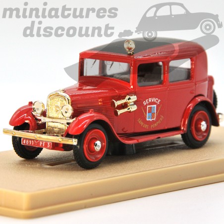 PEUGEOT 201 SAPEURS POMPIERS "SERVICE" (BLEU) - ELIGOR - 1/43ème en boite