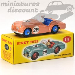 Miniature Triumph TR2 sport orange n°29 Dinky Toys repro 1/43 avec boîte