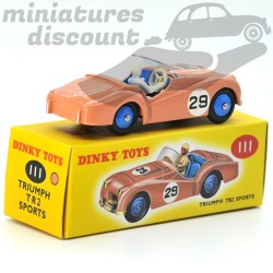 MINIATURE TRIUMPH TR2 SPORT ORANGE N°29 DINKY TOYS REPRO AVEC BOÎTE (ORANGE) - DINKY TOYS - 1/43ème en boite