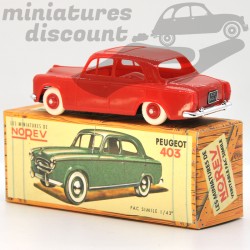 Peugeot 403 Berline Rouge, Norev Plastique (Repro) -  1/43ème en boite