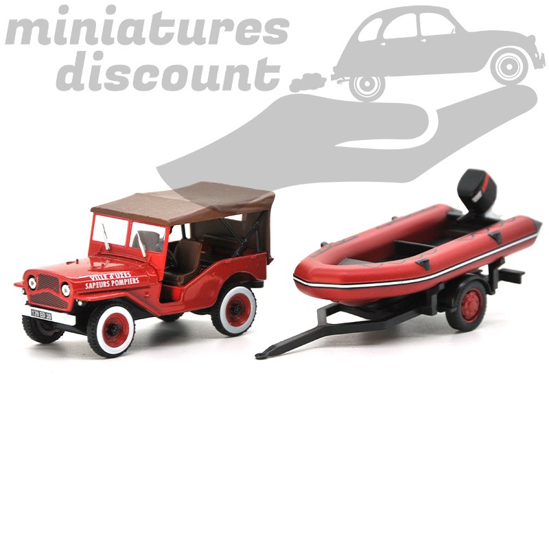 DELAHAYE VÉHICULE + REMORQUE (ROUGE) - 1/43ème sous blister