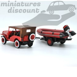 DELAHAYE VÉHICULE + REMORQUE (ROUGE) - 1/43ème sous blister