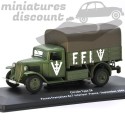 MINIATURE CITROËN TYPE 23 U23 FFI FRANCE SEPTEMBRE 1944 AVEC BOÎTE (VERT MILITAIRE) - 1/43ème en boite