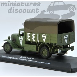 MINIATURE CITROËN TYPE 23 U23 FFI FRANCE SEPTEMBRE 1944 AVEC BOÎTE (VERT MILITAIRE) - 1/43ème en boite