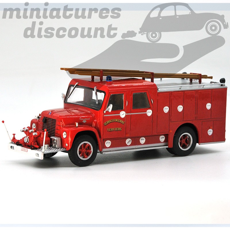 MINIATURE AUTOPOMPE INTERNATIONAL LOADSTAR WASTERLAIN POMPIERS VERVIERS (ROUGE) - IXO - 1/43ème sous blister