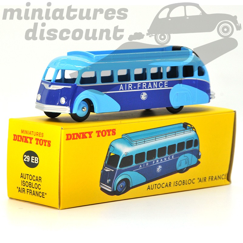 MINIATURE BUS AUTOCAR ISOBLOC AIR FRANCE DINKY TOYS REPRO AVEC BOÎTE (BLEU) - DINKY TOYS - 1/50ème en boite