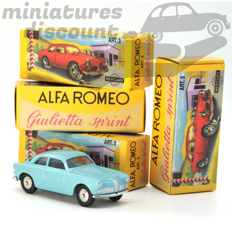 MINIATURE ALFA ROMEO GIULIETTA SPRINT BLEU MERCURY REPRO AVEC BOÎTE (BLEU) - MERCURY - 1/43ème en boite