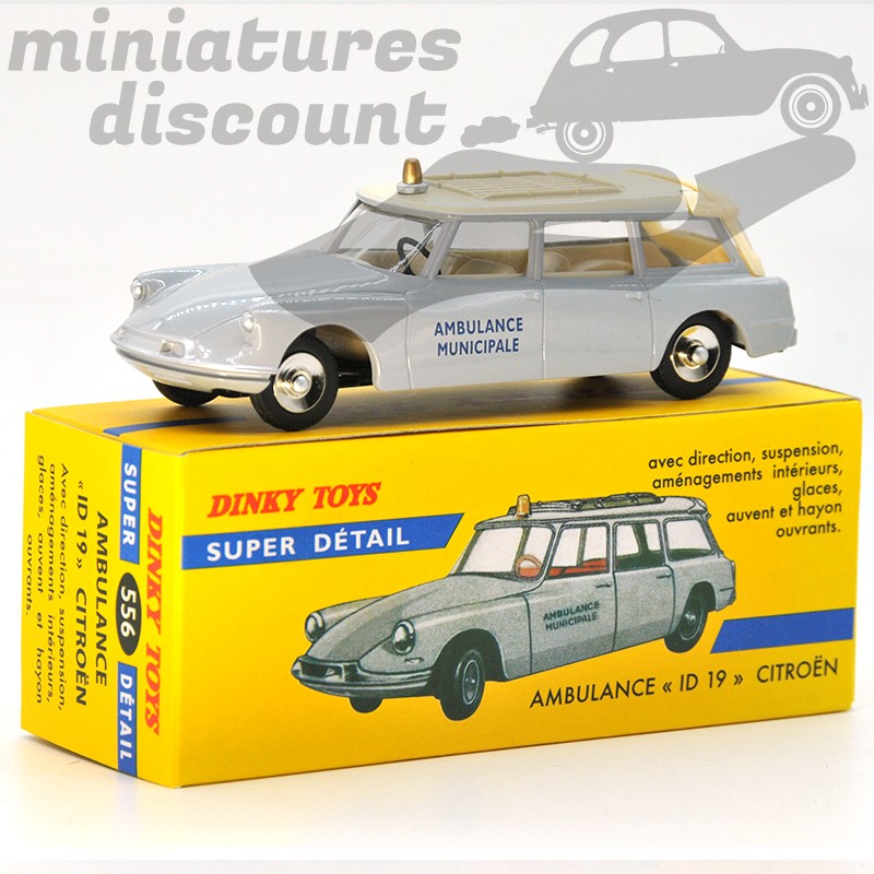 MINIATURE CITROËN ID 19 BREAK AMBULANCE MUNICIPALE DINKY TOYS REPRO AVEC BOÎTE (BLANC) - DINKY TOYS - 1/43ème en boite