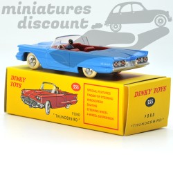 Miniature cabriolet Ford Thunderbird bleu avec conducteur Dinky Toys repro 1/43 avec boîte