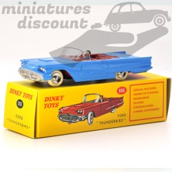 MINIATURE CABRIOLET FORD THUNDERBIRD BLEU AVEC CONDUCTEUR DINKY TOYS REPRO AVEC BOÎTE (ROUGE) - DINKY TOYS - 1/43ème en boite