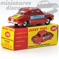MINIATURE RENAULT DAUPHINE MINICAB ROUGE DINKY TOYS REPRO N°268 AVEC BOÎTE (ROUGE) - DINKY TOYS - 1/43ème en boite