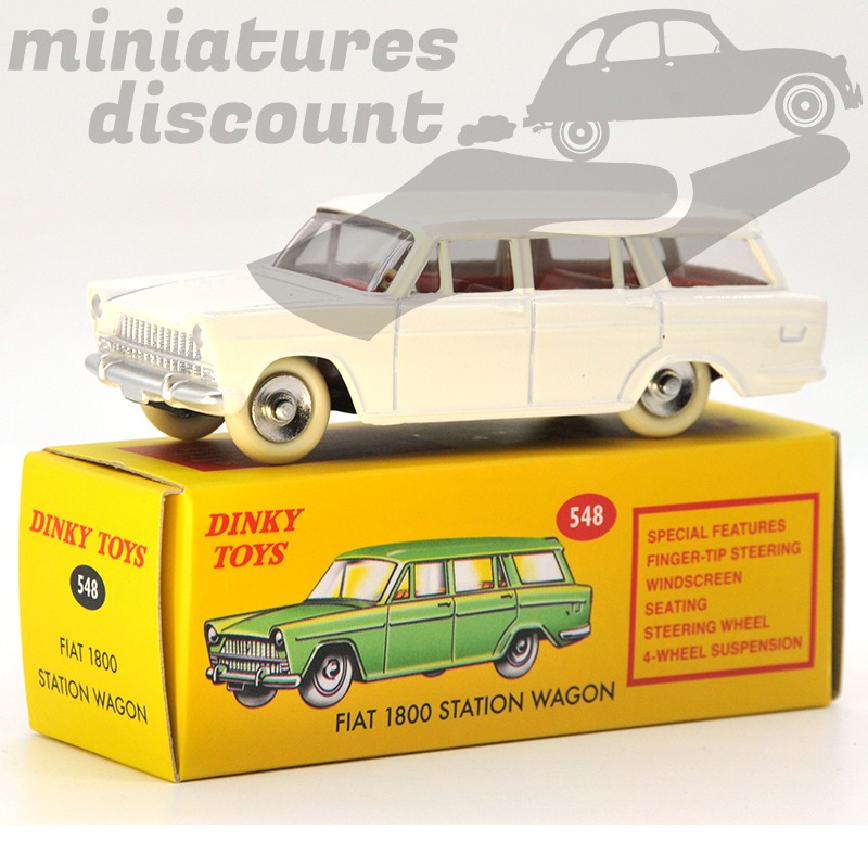 Miniature Fiat 1800 familiale blanche Dinky Toys repro 1/43 avec boîte