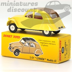 MINIATURE CITROËN 2CV MODÈLE 61 JAUNE DINKY TOYS REPRO AVEC BOÎTE (JAUNE) - DINKY TOYS - 1/43ème en boite