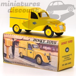 MINIATURE CITROËN 2CV FOURGONNETTE POSTALE DINKY TOYS REPRO AVEC BOÎTE (JAUNE) - DINKY TOYS - 1/43ème en boite