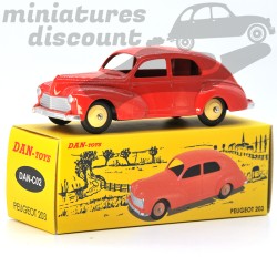 Miniature Peugeot 203 Bordeaux DAN-Toys (Dinky Toys repro) 1/43 en boîte
