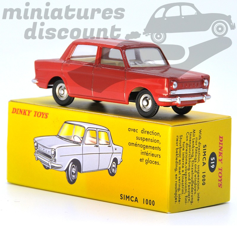 Miniature Simca 1000 ROUGE Dinky Toys repro 1/43 avec boîte
