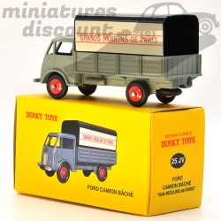 MINIATURE FORD CAMION BÂCHÉ GRANDS MOULINS DE PARIS DINKY TOYS REPRO AVEC BOÎTETE (GRIS) - DINKY TOYS - 1/50ème en boite