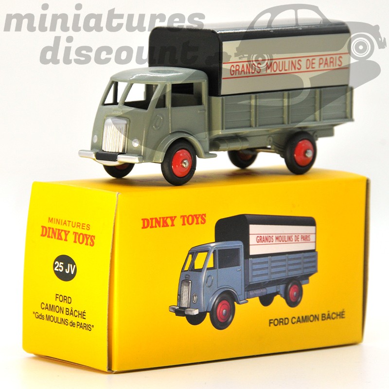 MINIATURE FORD CAMION BÂCHÉ GRANDS MOULINS DE PARIS DINKY TOYS REPRO AVEC BOÎTETE (GRIS) - DINKY TOYS - 1/50ème en boite
