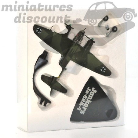 MINIATURE JUNKERS JU 88A-4 BOMBARDIERS ET GÉANTS DU CIEL EN MÉTAL (VERT MILITAIRE) - 1/144ème sous blister