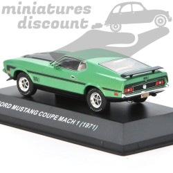 Miniature Ford Mustang Coupé Mach 1 1971 verte 1/43 avec boîte