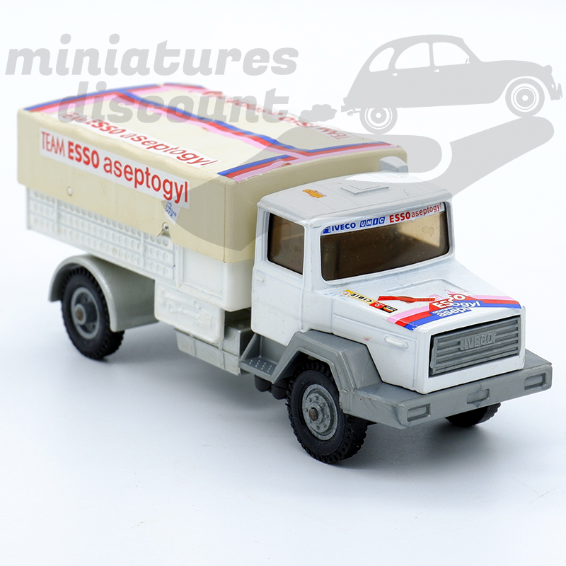 MINIATURE CAMION IVECO RALLYE ÉCHAPPEMENT TRANSAFRICA 80 SOLIDO AVEC BOÎTE (BLANC) - SOLIDO - 1/50ème en boite